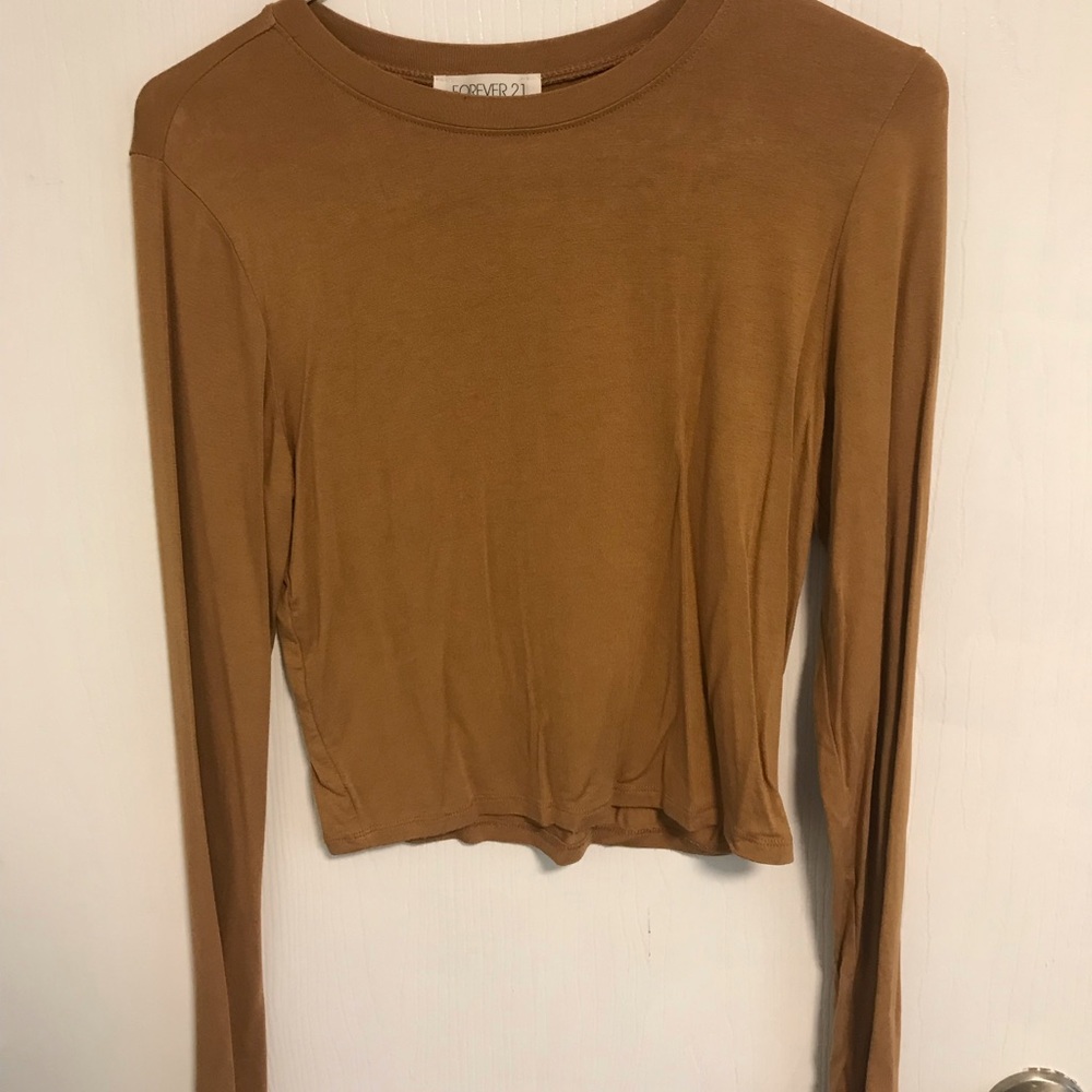 Mustard long sleeve crop top